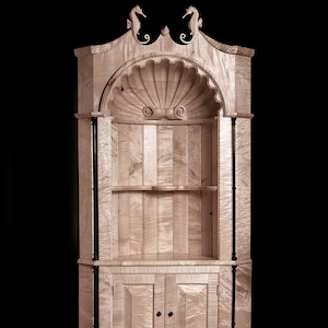 Shell Top Corner Cabinet, Handmade Furniture, Bespoke Furniture, Unusual Furniture, Quirky Furniture, Beautiful Furniture,