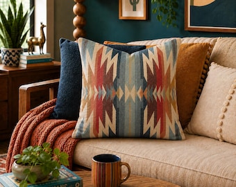 Southwestern Accent Pillow, Artful Geometric Tribal Design