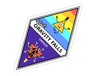 Bill Cipher - Visit Gravity Falls - Vinyl Die-Cut Stickers