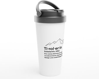 Tiroler - Witte roestvrijstalen thermomok