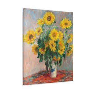 Bouquet of Sunflowers by Claude Monet Canvas Gallery Wrap Wall Art