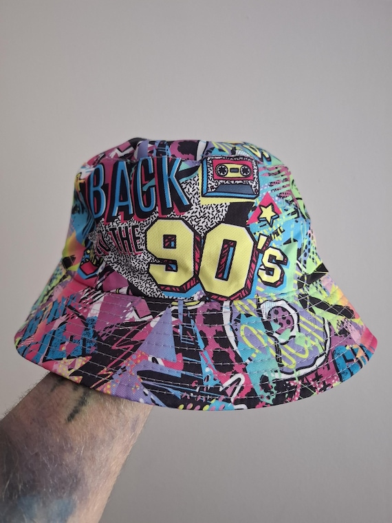 Back to the 90s Festival Rave Reversible Bucket Hat Adult