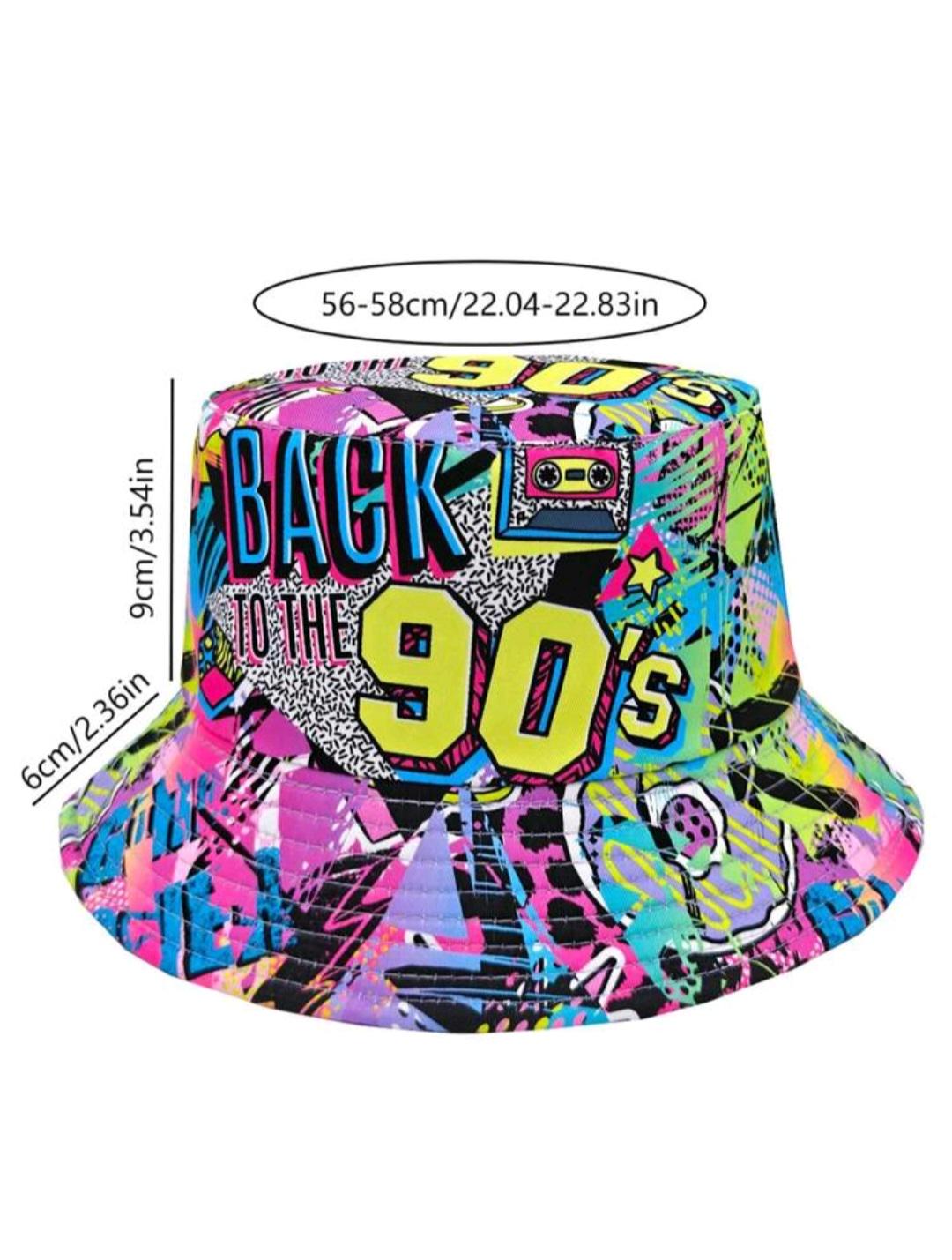 Back to the 90s Festival Rave Reversible Bucket Hat Adult