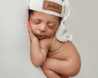 Personalized Newborn Hat, Personalized Newborn Gift, Newborn Hat, Newborn Sleepy Cap, Sleepy Cap, Newborn Photo Prop, Newborn Photography