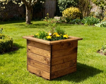 Charles Taylor Country Large Square Wooden Garden Planter L475xW475xH395mm
