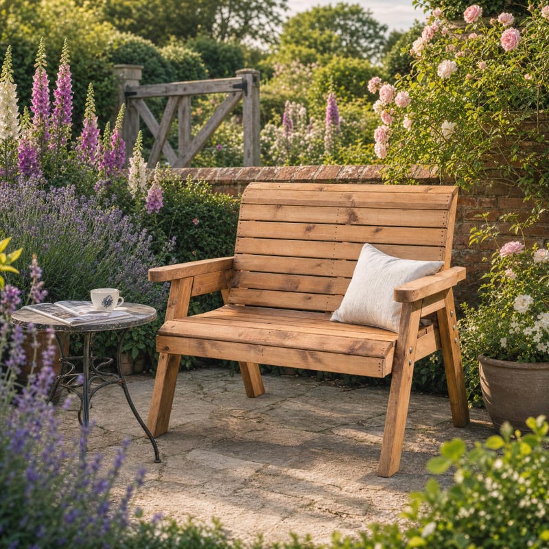 Garden Bench With Arm Rests - Etsy UK