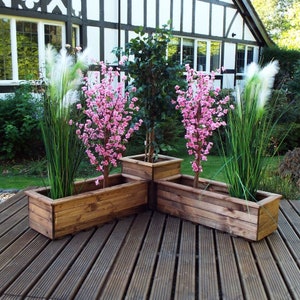 Charles Taylor 3 Piece Wooden veg trough planter set.