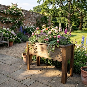 Charles Taylor Wiltshire Extra Large Jumbo Raised Wooden Garden Veg Trough W1090xL410xH720mm
