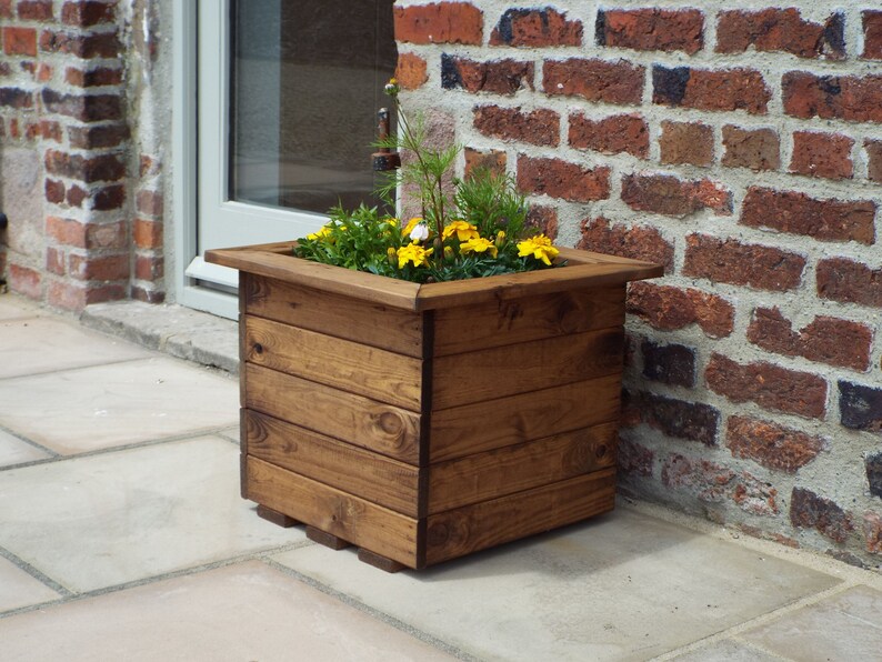 Charles Taylor Large Square Wooden Garden Planter L470xW470xH390mm image 1