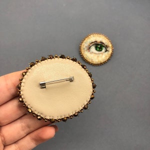 Broche de ojos de los amantes victorianos, broche de mal de ojo, broche con cuentas, joyería de la Academia Oscura imagen 8