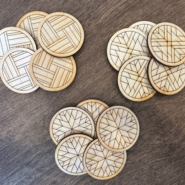 Laser cut Mosaics for DIY Crafts, Laser cut barn quilt circles, DIY supply mosaics, Supply for magnets small crafts, barn quilt mosaics