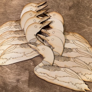 Laser cut decorative wood loons for crafts, Loon blanks for crafting DIY home decor, Loons to color or paint, crafts for adults