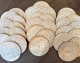 Laser cut Mosaics for DIY Crafts, Laser cut barn quilt circles, DIY supply mosaics, Supply for magnets small crafts, barn quilt mosaics