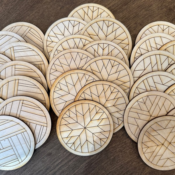 Laser cut Mosaics for DIY Crafts, Laser cut barn quilt circles, DIY supply mosaics, Supply for magnets small crafts, barn quilt mosaics