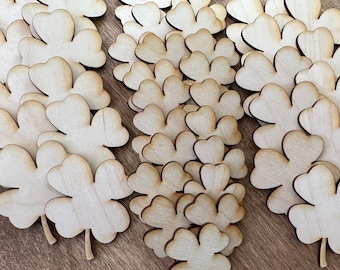 Laser cut Shamrock Blanks for crafts, Laser cut shapes, Small shamrocks for creating, bulk laser cutouts, St Patricks crafting
