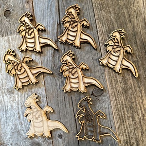 Laser cut decorative Dragons for DIY crafting, dragon blanks for crafting DIY home decor, dragons to color or paint, dragons for kids