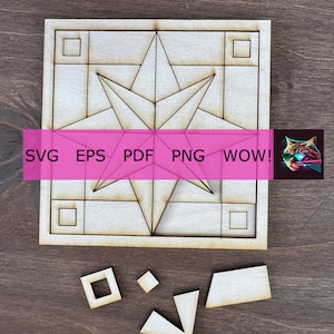 Geometric Barn Quilt Pattern, digital download, SVG, EPS, PDF, Glowforge cut files, Barn Quilt Patterns, Laser cut files