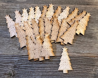 Laser cut Christmas trees for crafts and ornaments, Christmas tree barn quilts, wood Christmas Trees for DIY crafting, Barn quilt pattern