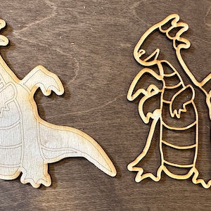 Laser cut decorative Dragons for DIY crafting, dragon blanks for crafting DIY home decor, dragons to color or paint, dragons for kids