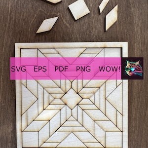 Geometric Barn Quilt Pattern, digital download, SVG, EPS, PDF, Glowforge cut files, Barn Quilt Patterns, Laser cut files