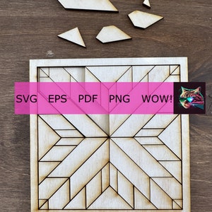 Geometric Barn Quilt Pattern, digital download, SVG, EPS, PDF, Glowforge cut files, Barn Quilt Patterns, Laser cut files