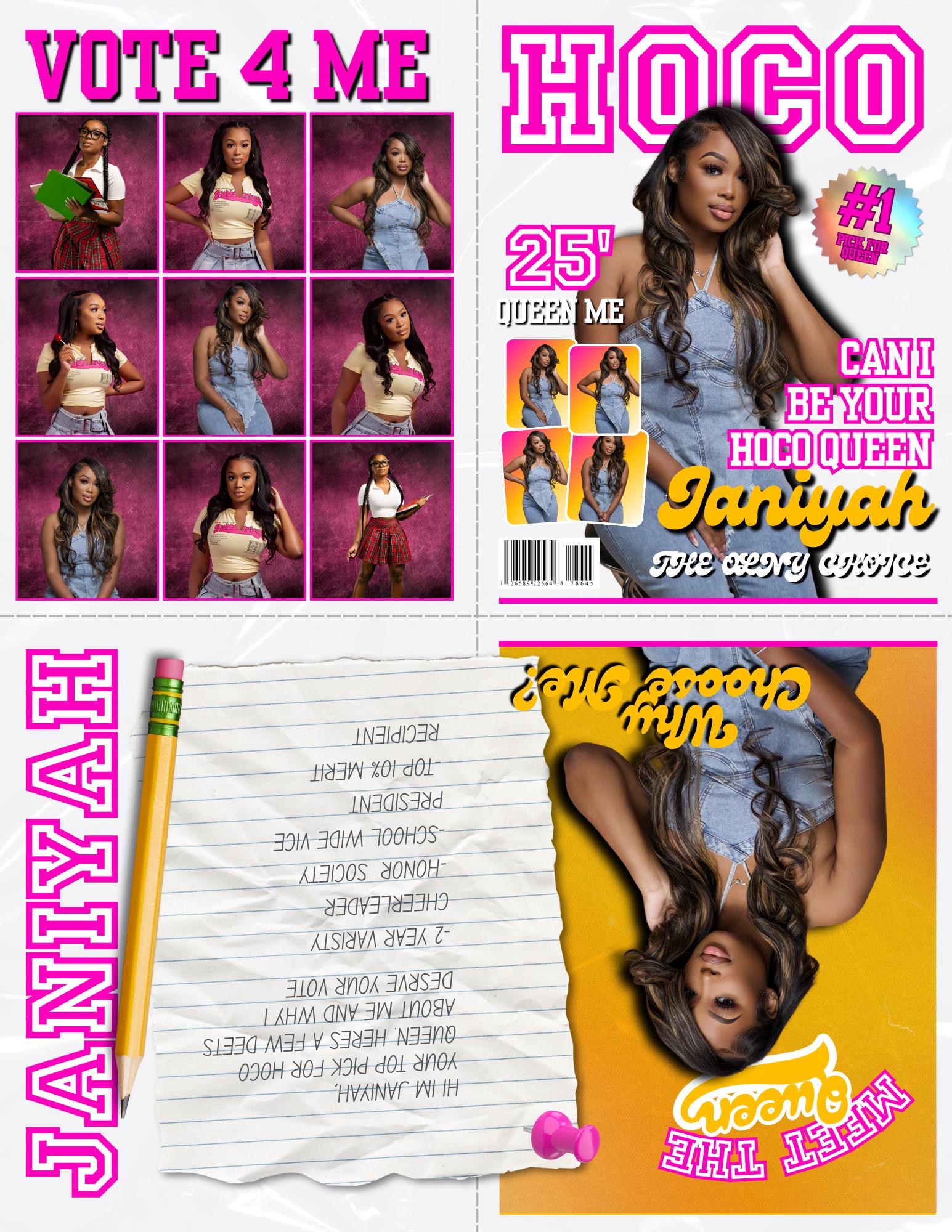 Homecoming Queen Mini Magazine Campaign Flyer: Editable Canva Template (Digital Download