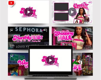 Youtube Branding Kit: YouTube Banner Kit, DIY Video Banner Template, Intro Banner, Outro Banner, Animated Intro, Animated Outro, Thumbnail