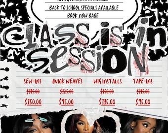 Back to School Hair Salon Flyer: Editable Canva Template