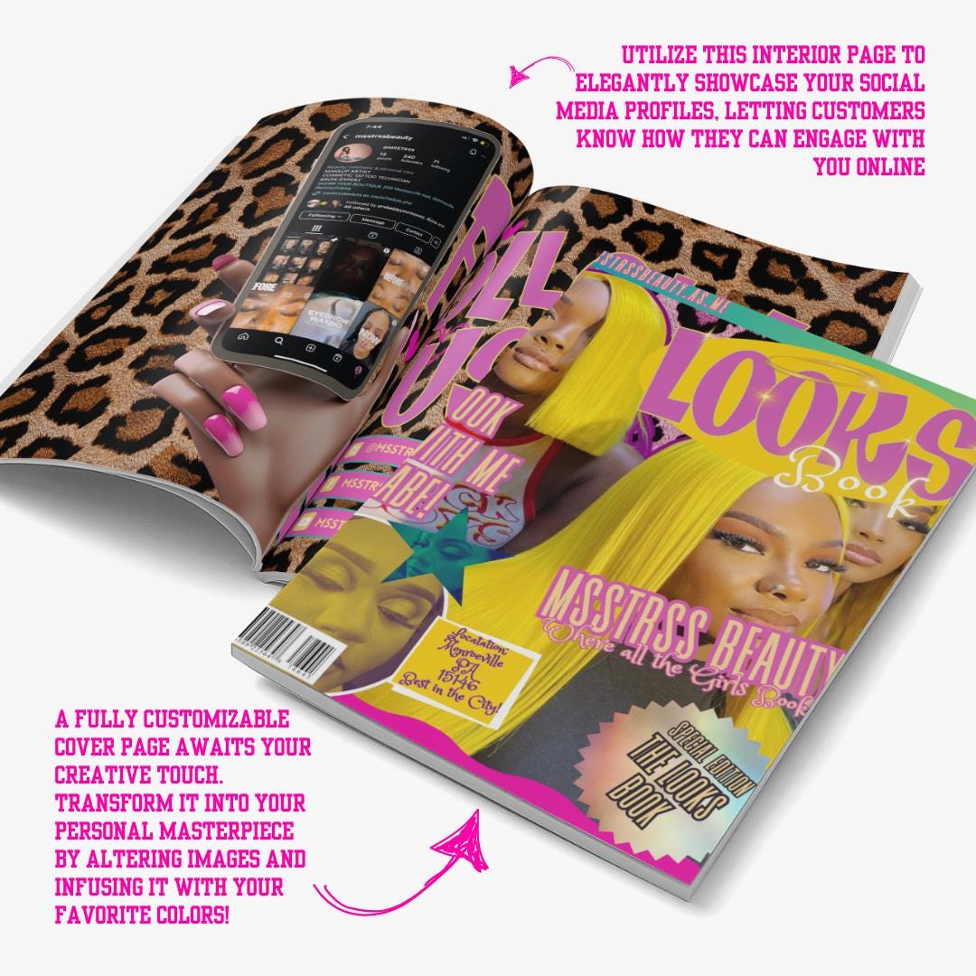 90s Inspired Magazine Template: Customizable Looks Book (digital ...