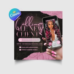 Folleto de Libros Abiertos: Cabello, Pestañas, Uñas, Maquillaje (Plantilla de Canva DIY)
