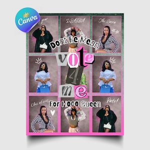 Homecoming Queen Campaign Flyer: Editable Canva Template