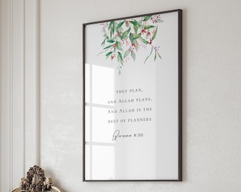 Cita del Corán 8:30, Verso del Corán, Arte islámico imprimible, Citas de Alá, Citas islámicas motivacionales, Regalo de Ramadán, Decoración del hogar imprimible musulmana