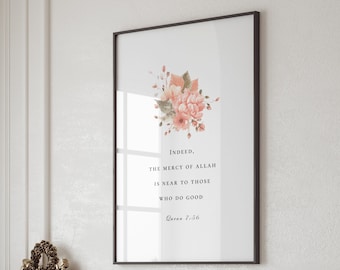 Citazione del Corano 7:56 Poster islamico, Arte dei versi del Corano, Citazioni islamiche motivazionali, Promemoria islamici, Regalo Eid, Arte della parete islamica stampabile