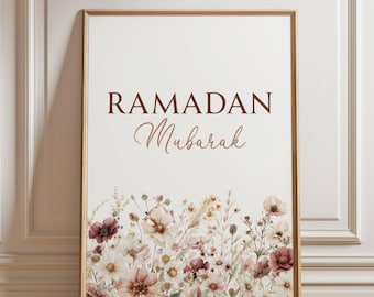 Ramadan Mubarak Wall Art Digital Download, Ramadan Decor Printable Poster, Islamic Quote, Muslim Printable Wall Art Home Decor, Islamic Gift