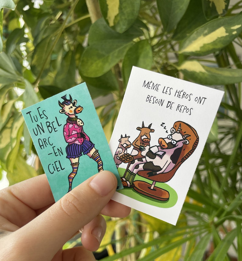 Set of 4 inspiring cows stickers image 3