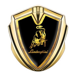 Lamborghini Metal Shield Emblem,3D Domed Epoxy Resin Logo,High Quality Handmade Fender Decal,Metal Decal for Car Fender,Door, Glass