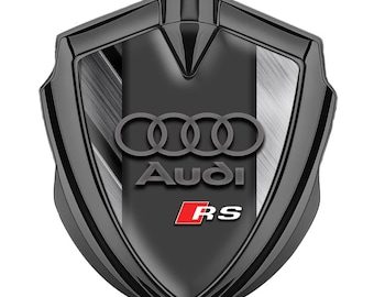 Audi RS Metal Shield Emblem,3D Domed Epoxy Resin Logo,High Quality Handmade Fender Decal,Metal Decal for Car Fender,Door, Glass