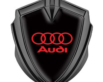 Audi Metal Shield Emblem,3D Domed Epoxy Resin Logo,High Quality Handmade Fender Decal,Metal Decal for Car Fender,Door, Glass