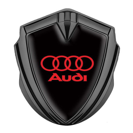 Audi メタルシールドエンブレム、3Dドーム型エポキシ樹脂ロゴ、高品質 