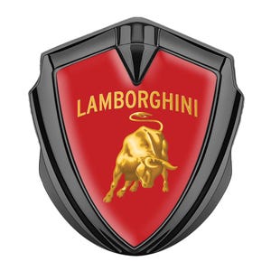 Lamborghini Metal Shield Emblem,3D Domed Epoxy Resin Logo,High Quality Handmade Fender Decal,Metal Decal for Car Fender,Door, Glass