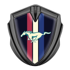 Mustang Metal Shield Emblem,3D Domed Epoxy Resin Logo,High Quality Handmade Fender Decal,Metal Decal for Car Fender,Door, Glass