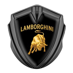 Lamborghini Metal Shield Emblem,3D Domed Epoxy Resin Logo,High Quality Handmade Fender Decal,Metal Decal for Car Fender,Door, Glass