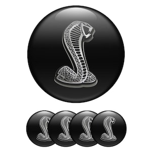 4pcs Set Shelby Top Quality Center wheel caps,3D Print Logo Decal Emblem for HubCaps,Domed Silicone Sticker for Phone, Laptop,Car Tuning