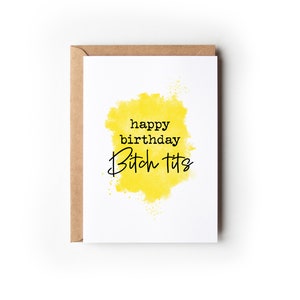 Carte d'anniversaire grossière drôle | Joyeux anniversaire chienne seins
