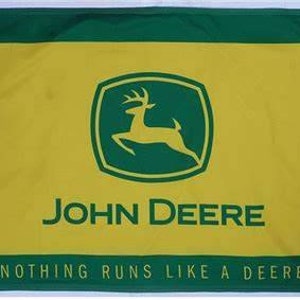Collectible Antique for Collectors John Deere "Nothing Runs Like A Deere" Antique Tractor Mower Collectors Flag 3' x 5' with Metal Grommets