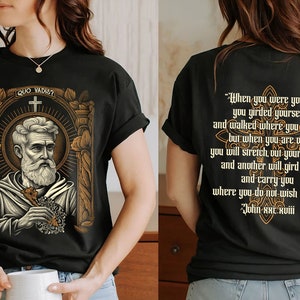 Saint Peter Quo Vadis Traditional Catholic Shirt, Religious Shirt, Holy Family Shirts, Confirmation Gift, Scripture Shirt