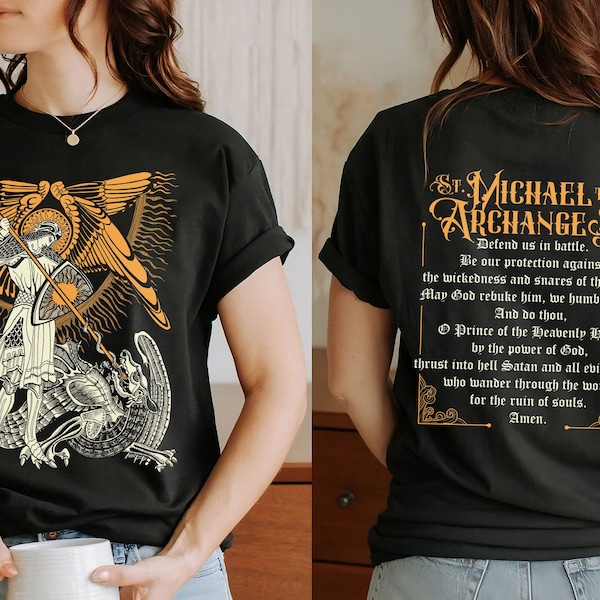Saint Michael the Archangel Catholic Men Clothing, Religious Shirt, Holy Family Shirts, Confirmation Gift