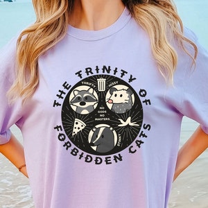 The Trinity of Forbidden Cats T-Shirt, Cute Wild Animal Skunk Raccoon Opossum Shirt, Trash Animal, No Gods No Masters, Gift for Skunk Lover