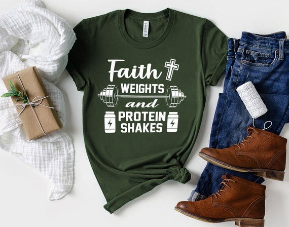 Faith Weights Christian Gym Humor Exercise Workout Shirt Faith Weights Christian Gym Humor Exercise Workout Shirt