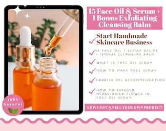 DIY Facial Oil Recipe / Face Serum Recipe, Make It Yourself, Skincare Business, Natural Product, How To, Printable, E-Book Skincare Recipe